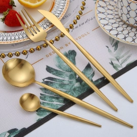 Gold Cutlery Set Forks Knives Spoons 18/10 Stainless Steel Dinnerware Set 1 Pieces Fork Spoon Knife Chopsticks Set Dropshipping