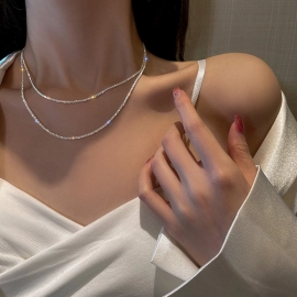 New 925 Sterling Sliver Choker Necklace for Women Rhinestone Tennis Gold Necklace Crystal Chain Jewelry Collares Femme