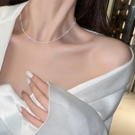 New 925 Sterling Sliver Choker Necklace for Women Rhinestone Tennis Gold Necklace Crystal Chain Jewelry Collares Femme